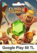 Google Play 50 TL Clash Of Clans