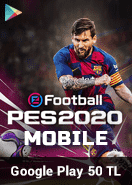 eFootball PES 2020 Mobile Google Play 50 TL Bakiye
