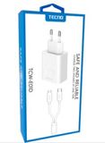 TECNO CHARGER + DATA CABLE TCW-E01D BEYAZ